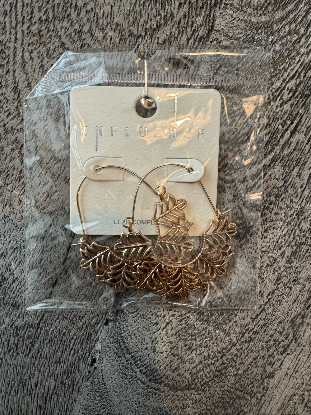 Influence Gold Leaf Filigree Hoop Earrings - Delicate Floral Design